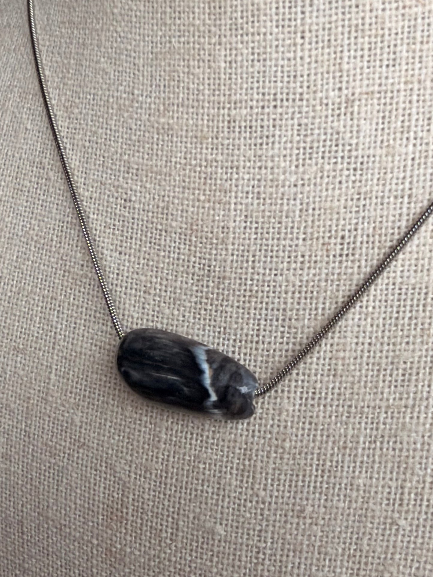 Blue Olive Shell Necklace