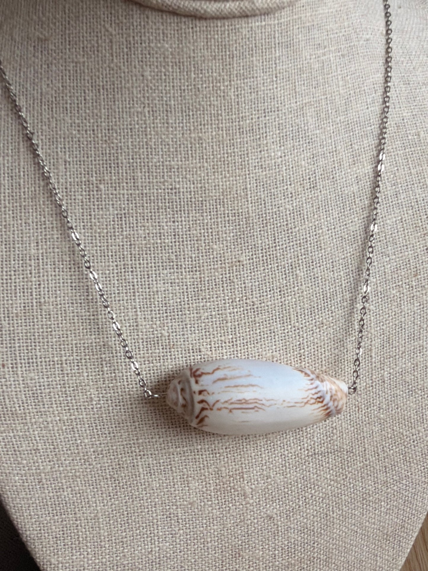Patterned Olive Shell Necklace