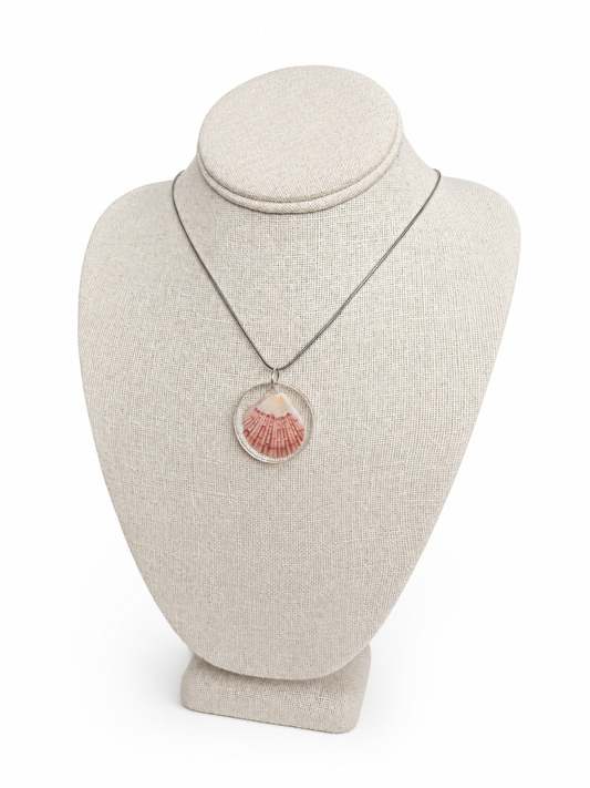 Flat Scallop Resin Necklace