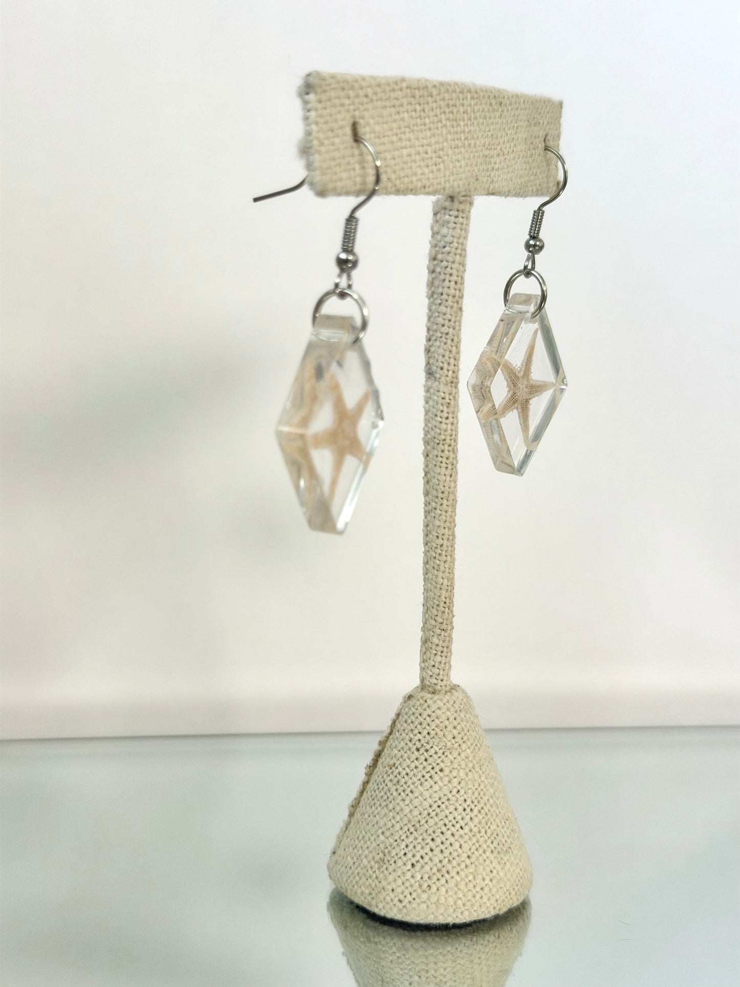 Diamond Resin Starfish Earrings