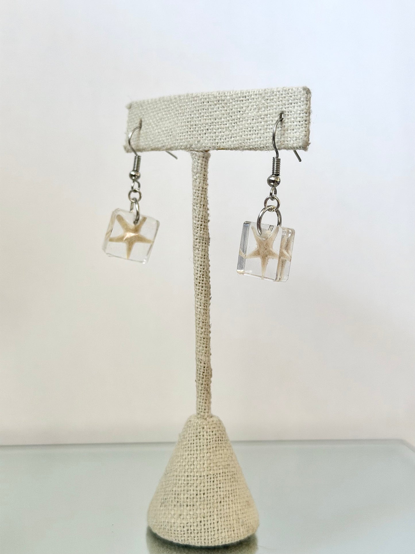 Square Resin Starfish Earrings