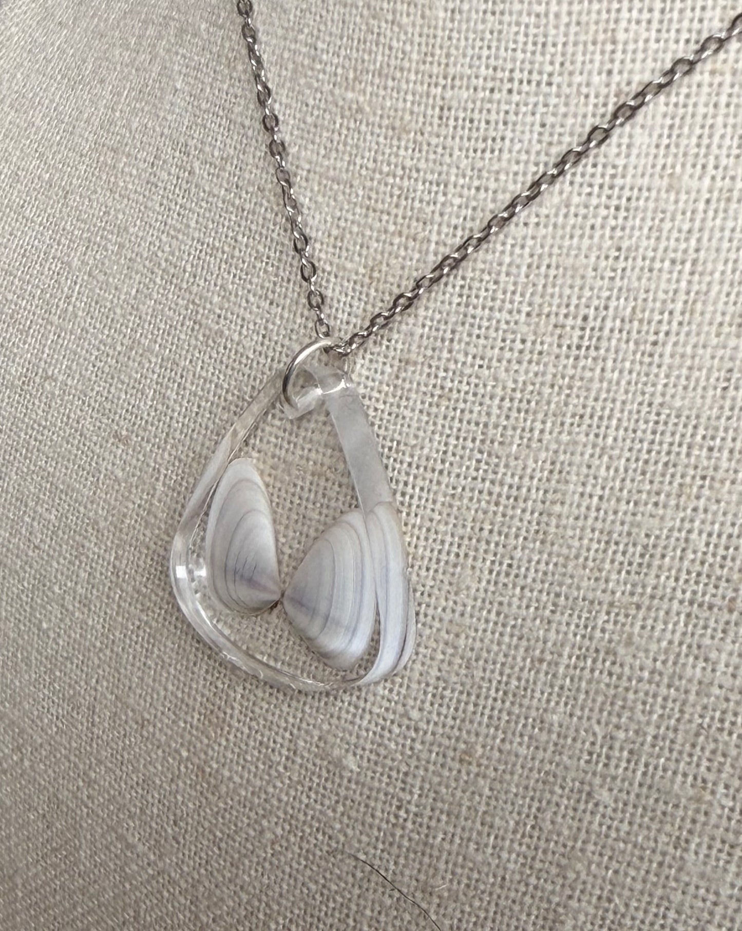 Coquina Shell Resin Necklace